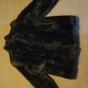 VINTAGE FAUX MINK FUR COAT SIZE SMALL